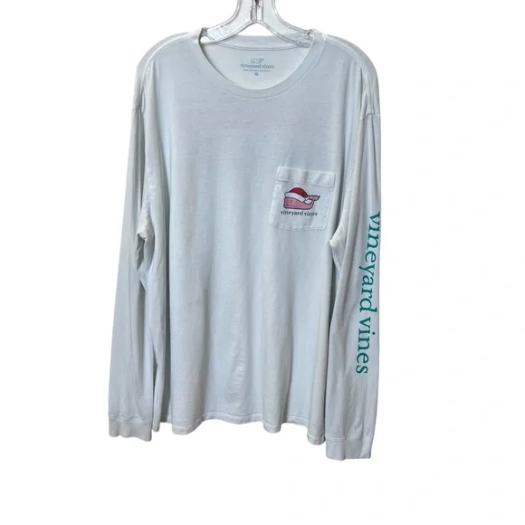 Vineyard Vines Naughty Nice Whale Santa Christmas Long Sleeve Tee - Picture 9 of 13